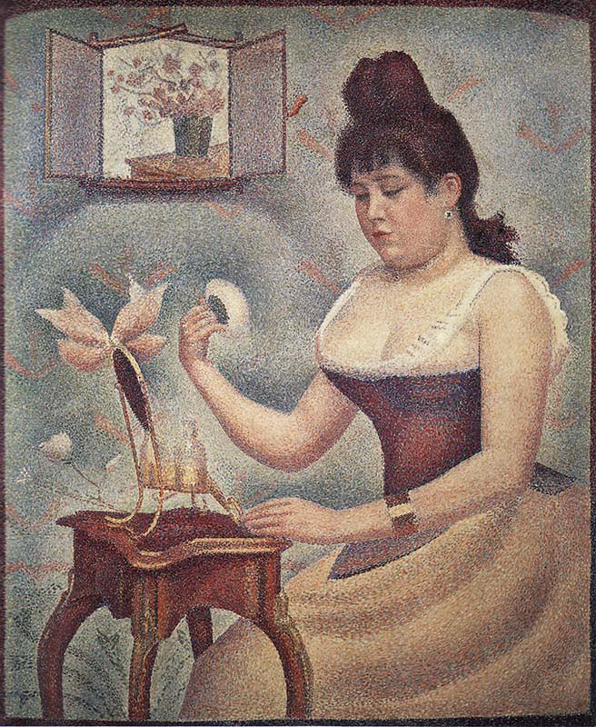 Young Woman Powdering Herself